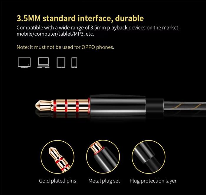 In-Ear Wired Earphones with 4D Bass &amp; Built-in Mic