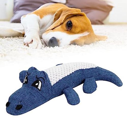 Interactive Alligator Dog Chew Toy - Soft Plush Sound Teeth Grinding Toy for Pets