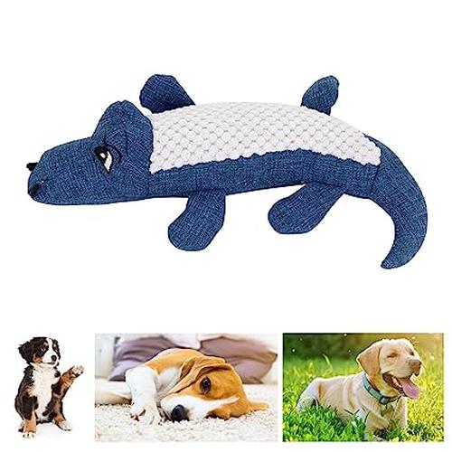 Interactive Alligator Dog Chew Toy - Soft Plush Sound Teeth Grinding Toy for Pets