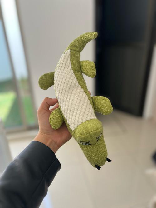 Interactive Alligator Dog Chew Toy - Soft Plush Sound Teeth Grinding Toy for Pets photo review