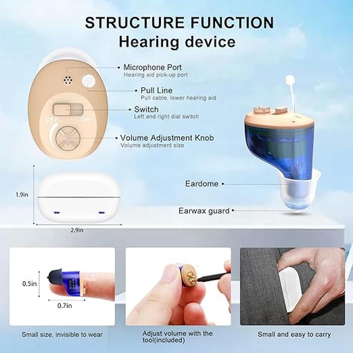 Invisible In-Ear Hearing Aid Sound Amplifier