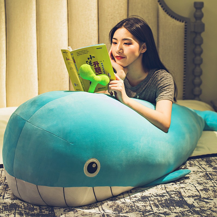 Cute Whale Plush Toy with Seedling Design