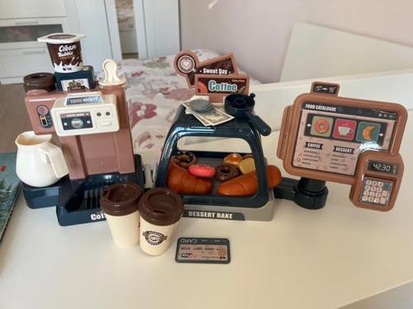 Kids Coffee Machine Toy Set with Simulation Food for Pretend Play photo review