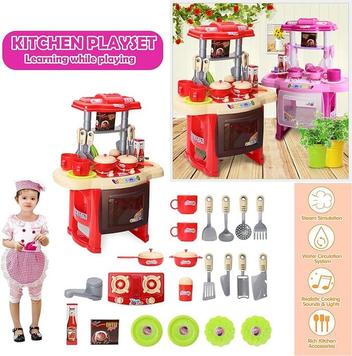 Kids Kitchen Set for Girls - Large Simulation Model Educational Toys