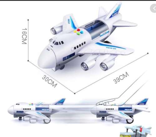 Kids Toys Passenger Plane Car, Early Education Sound And Light Track Toy Airliner