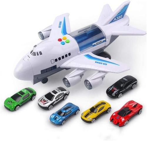 Kids Toys Passenger Plane Car, Early Education Sound And Light Track Toy Airliner