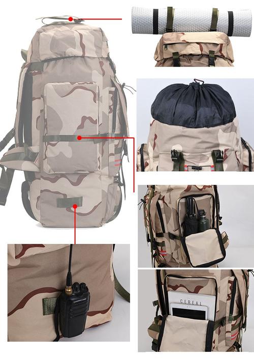 Large Camping Bag Army Backpack Men'S Outdoor Travel Shoulder Hiking Trekking Trip Luggage