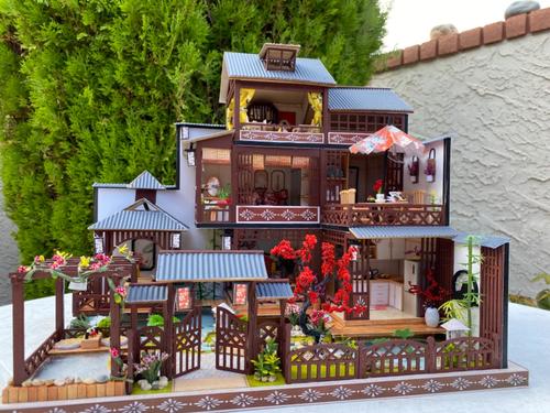 Dollhouse Miniature with Furniture, DIY Wooden Dollhouse Kit Japanese Style Plus Dust Protection and Music Movement photo review