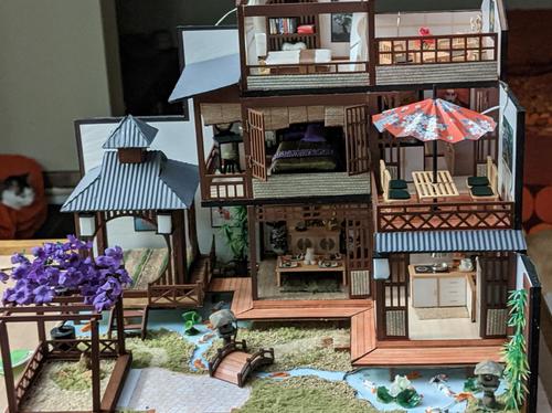 Dollhouse Miniature with Furniture, DIY Wooden Dollhouse Kit Japanese Style Plus Dust Protection and Music Movement photo review