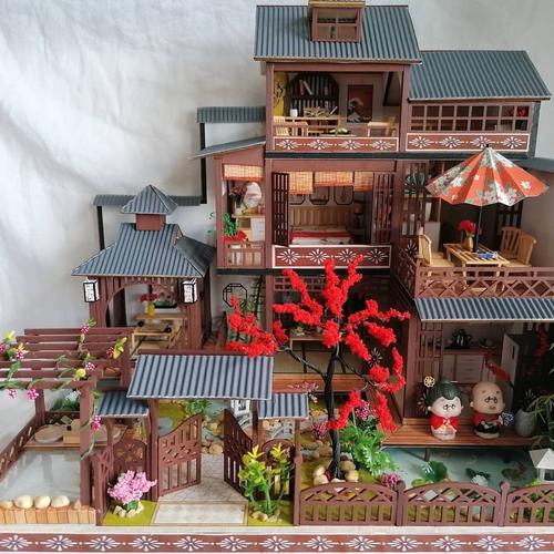 Dollhouse Miniature with Furniture, DIY Wooden Dollhouse Kit Japanese Style Plus Dust Protection and Music Movement photo review