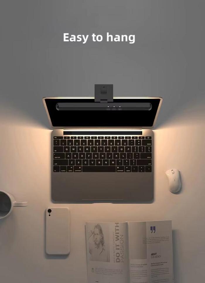 LED Desk Lamp with Eye Protection, Stepless Dimming, Clip-on Design
