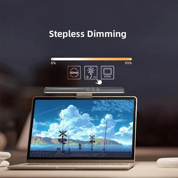 LED Desk Lamp with Eye Protection, Stepless Dimming, Clip-on Design