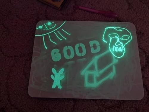 Magic LED Drawing Board Toy For Kids, Draw With Light In Dark, Developing Writing Board With Marker Pen photo review