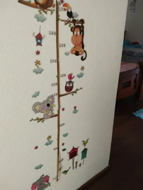 Lovely Animal Growth Chart Wall Sticker for Kids Room Decoration photo review