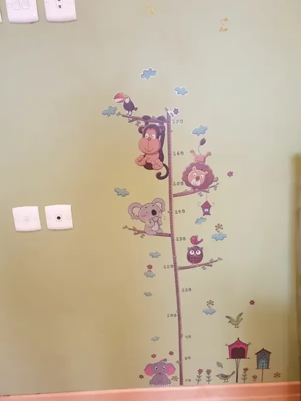 Lovely Animal Growth Chart Wall Sticker for Kids Room Decoration photo review