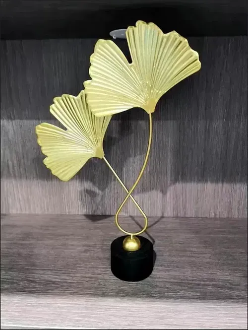 Luxury Nordic Gold Ginkgo Leaf Sculpture for Living Room Decor photo review