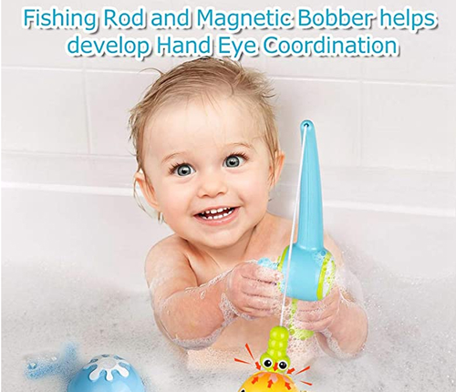 Magnetic Fishing Bath Toys for Toddlers with Swimming Whales