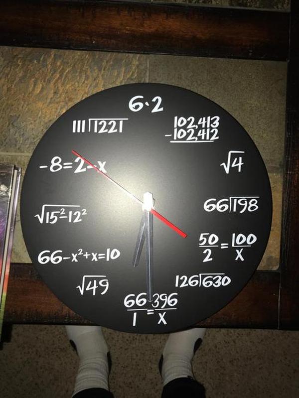 Matte Black Math Equations LED Wall Clock with Luminous Math Formula photo review