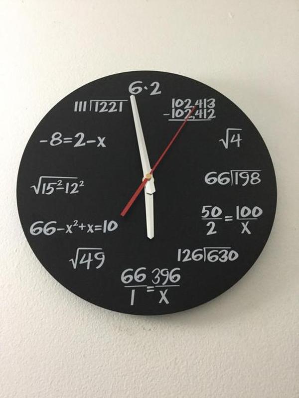 Matte Black Math Equations LED Wall Clock with Luminous Math Formula photo review