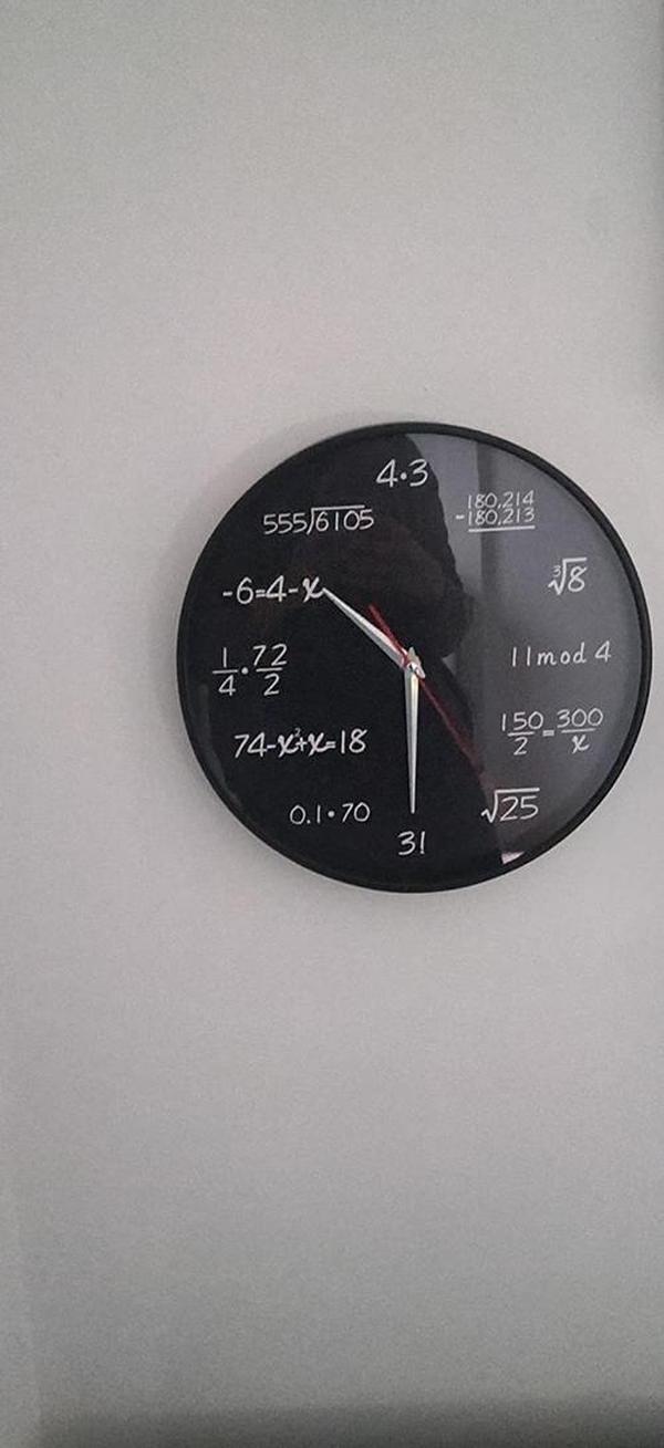 Matte Black Math Equations LED Wall Clock with Luminous Math Formula photo review