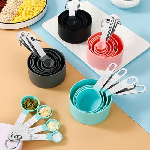 Measuring Spoons &amp; Cups Set, 10 Pieces Stainless Steel Kitchen Measuring Tools