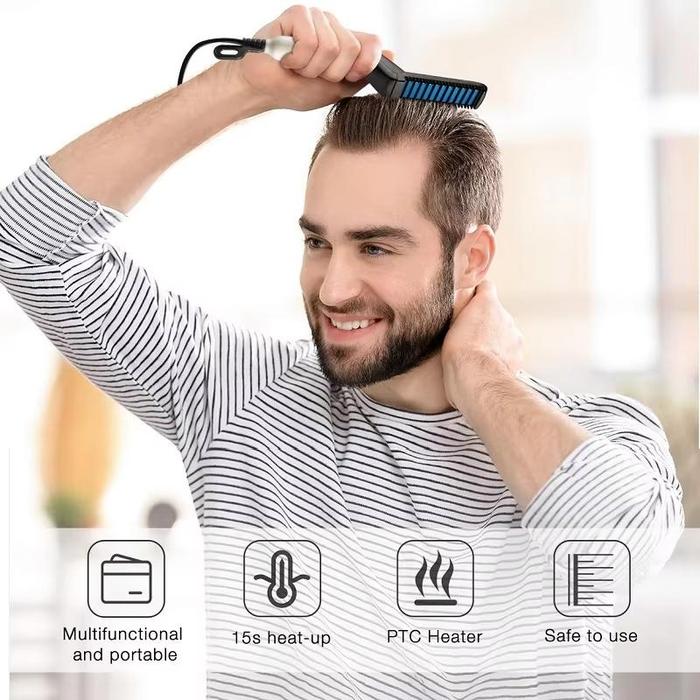 Men’s Electric Beard and Hair Straightening Heat Brush