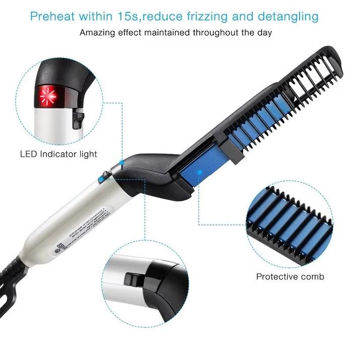 Men’s Electric Beard and Hair Straightening Heat Brush