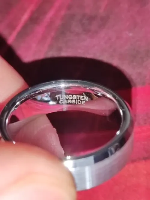 Men’s Polished Tungsten Steel Statement Ring photo review