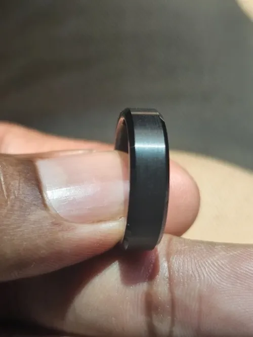Men’s Polished Tungsten Steel Statement Ring photo review