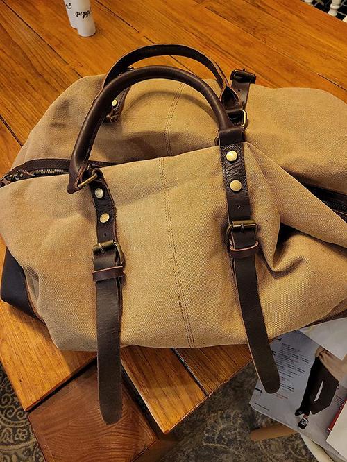 Men's Waxed Canvas Travel Duffle Bag - Waterproof, Durable, Stylish photo review