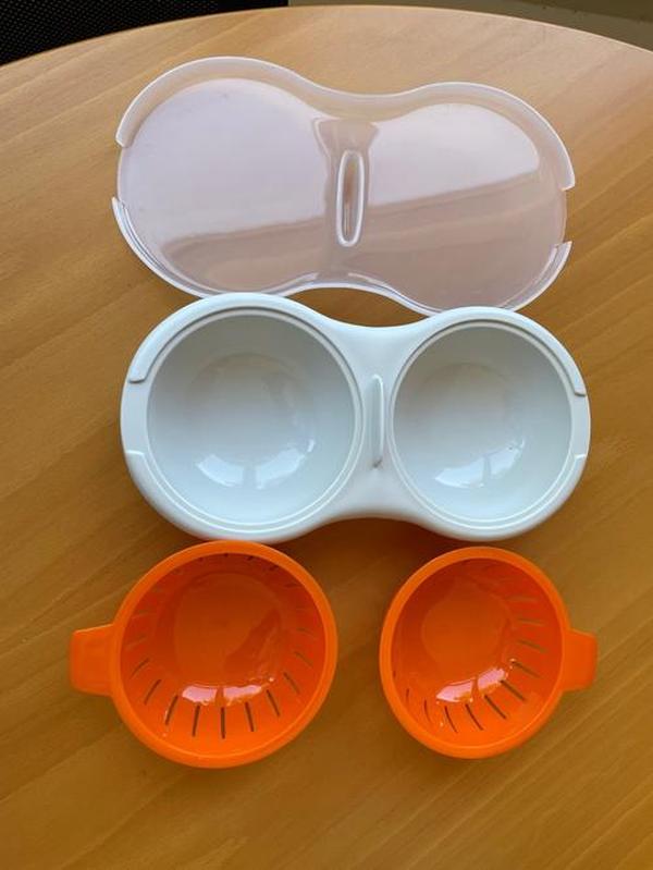 Microwave Egg Poacher Food Grade Cookware Double Cup Egg Boiler photo review