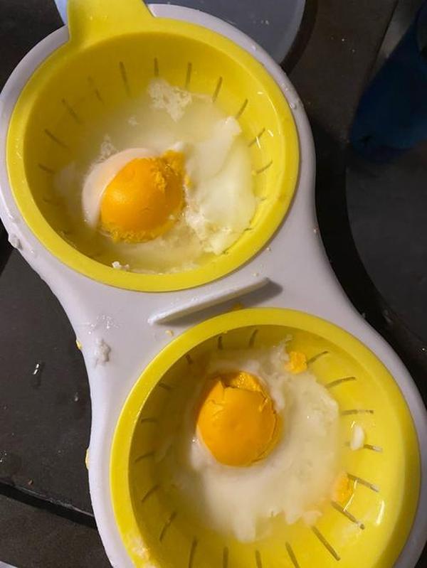 Microwave Egg Poacher Food Grade Cookware Double Cup Egg Boiler photo review