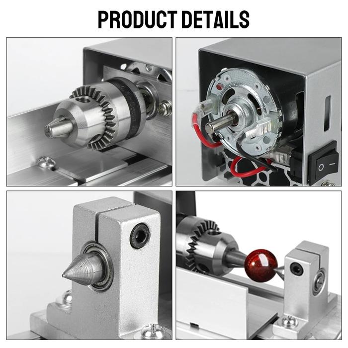 Mini Lathe for Wood and Metal with Polishing and Cutting Capabilities(100W, 2000-8000RPM)
