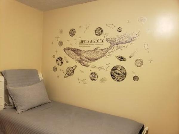 Minimalist 3D Whale Wall Stickers for Living Room Decor photo review