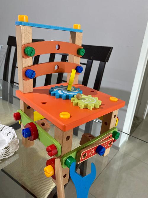 Montessori DIY Wooden Chair Building Blocks Puzzle Toy for Kids photo review