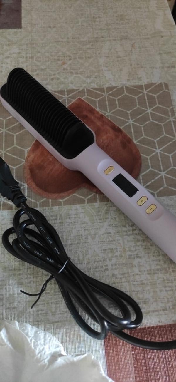 Multifunctional Hair Straightener Brush with LCD Display photo review