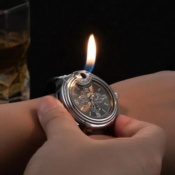 Multifunctional Refillable Watch with Built-In Gas Lighter