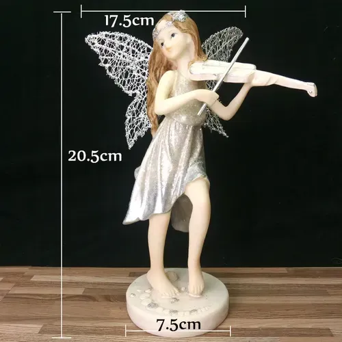 Musical Resin Angel Dolls Figurine Ornament for Home Decor