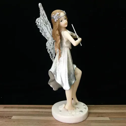 Musical Resin Angel Dolls Figurine Ornament for Home Decor