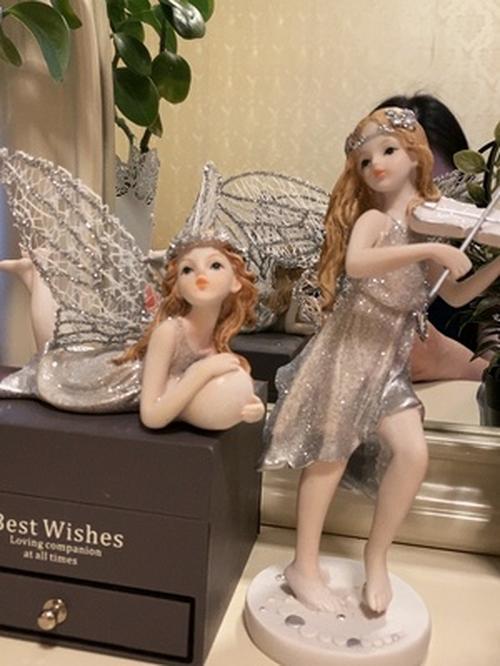 Musical Resin Angel Dolls Figurine Ornament for Home Decor photo review