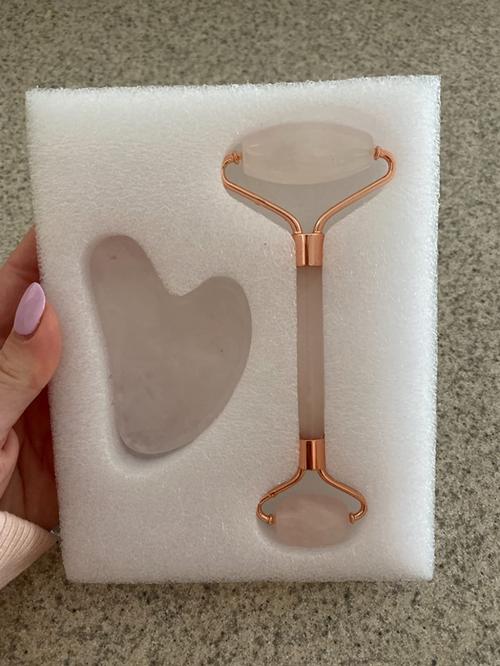 Natural Stone Jade  Scraper Rose Quartz Facial Tools Neck Massager photo review