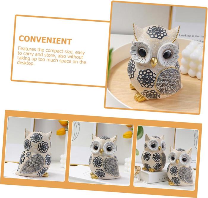 Nordic Cute Owl Resin Sculpture Figurine for Home Decor