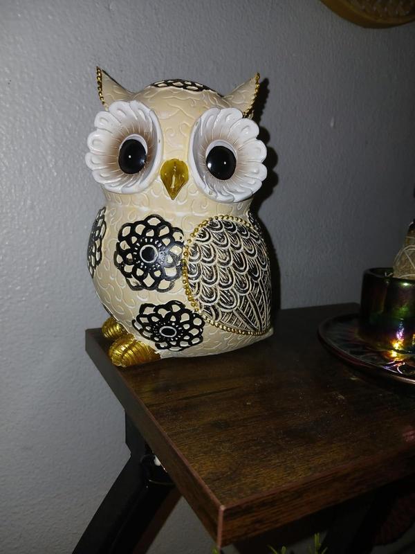 Nordic Cute Owl Resin Sculpture Figurine for Home Decor photo review