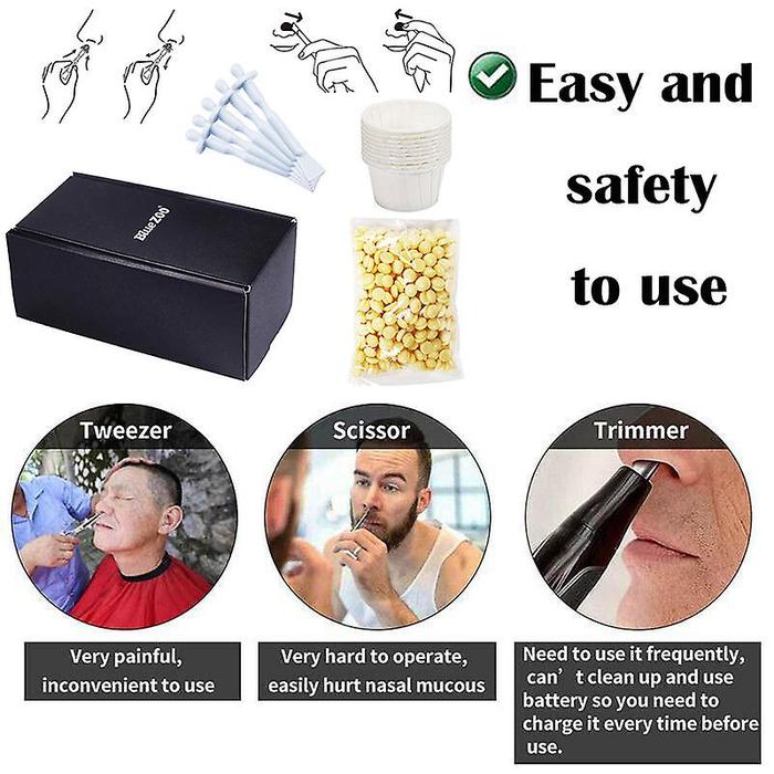 Nose Hair Wax Kit, Paper-free Honey Bean Solid Hair Removal Wax Nose Set