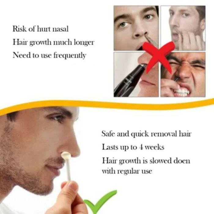 Nose Hair Wax Kit, Paper-free Honey Bean Solid Hair Removal Wax Nose Set