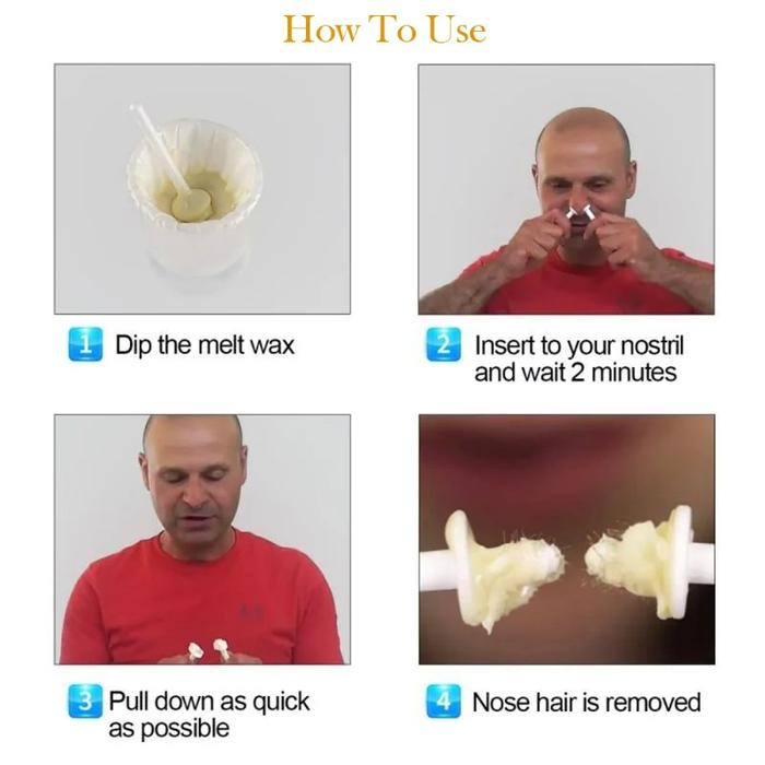 Nose Hair Wax Kit, Paper-free Honey Bean Solid Hair Removal Wax Nose Set