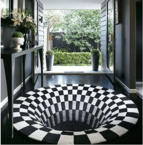 Optical Illusion Rug 3D Carpet Bedroom Living Room Bedside Coffee Table Crystal Velvet Non-slip Carpet
