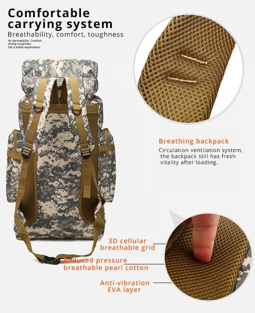 Outdoor Camouflage Backpack Men Large Capacity Waterproof Backpack Travel Backpack  Hiking Bag