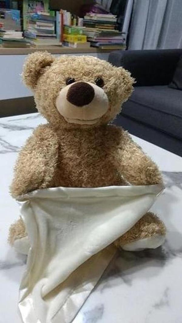 Peek-A-Boo Teddy, Plush Toy Scarf Bear Interactive Toy Cute Plush Bear photo review