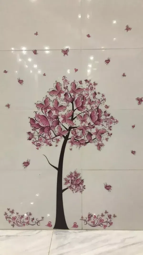 Pink Butterfly Flower Tree Wall Decals for Girls Women Living Room Bedroom Decor photo review